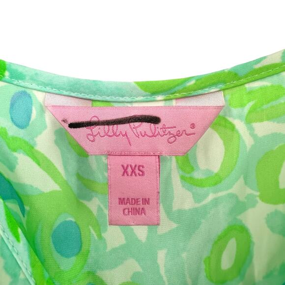 Lilly Pulitzer size XXS green blue white sleeveless‎ romper - Picture 4 of 5